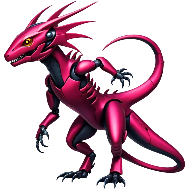 Shiny Exotic Edgy Badass Gothic Cool epic Futuristic Salandit-Genesect-Koraidon-Fakémon-hybrid-creature (full body)  emoji