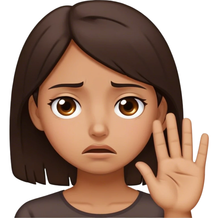 slightly tan dark brown haired girl face palming, like this but my desc 🤦🏽‍♀️ emoji