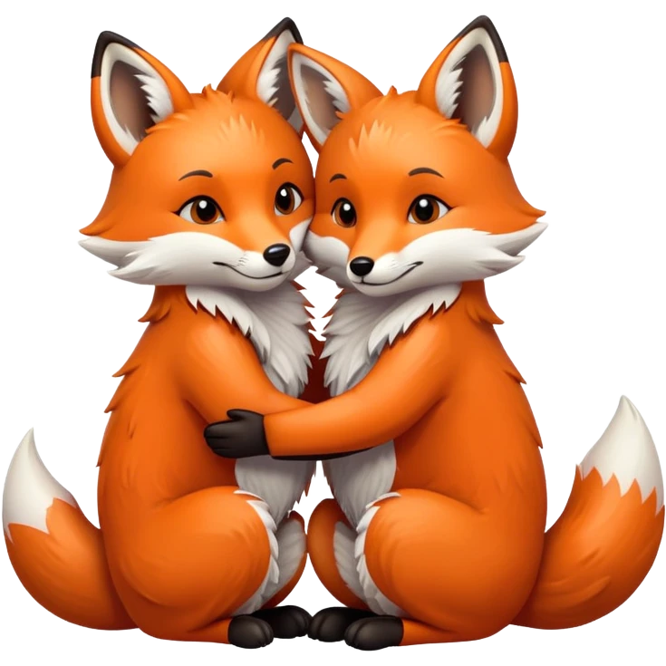 Couple foxes hugging each other  emoji