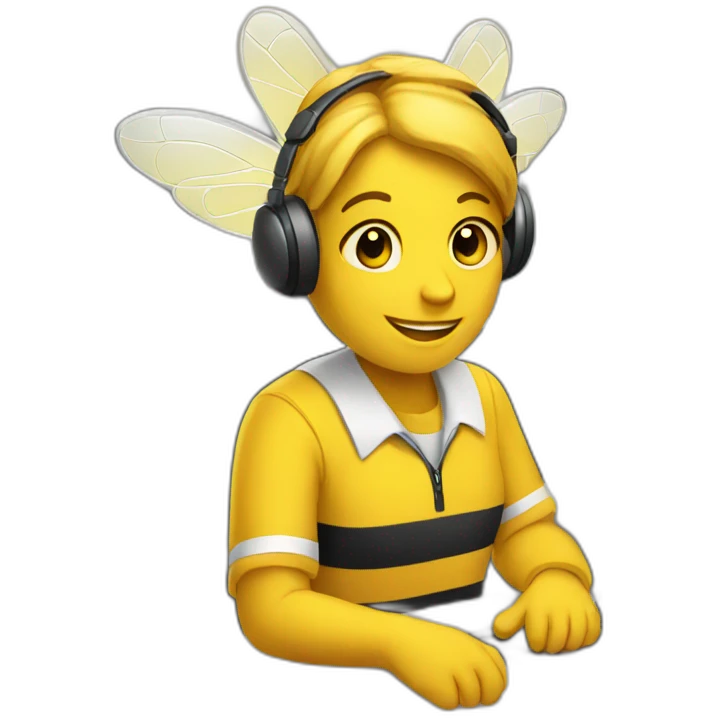bee working in a callcenter emoji