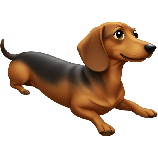 Wiener dog relaxing on beach emoji