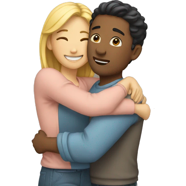 two people hugging each other emoji