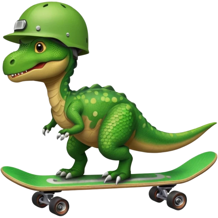 Dinosaur on a skateboard emoji