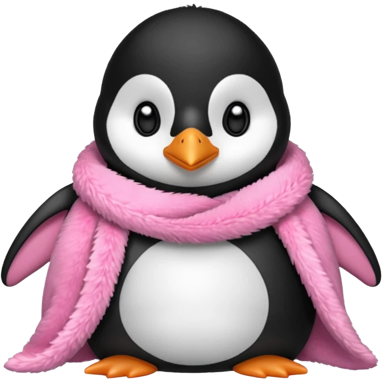 Ein Pinguin mit einer Kuschel Decke in Rosa emoji