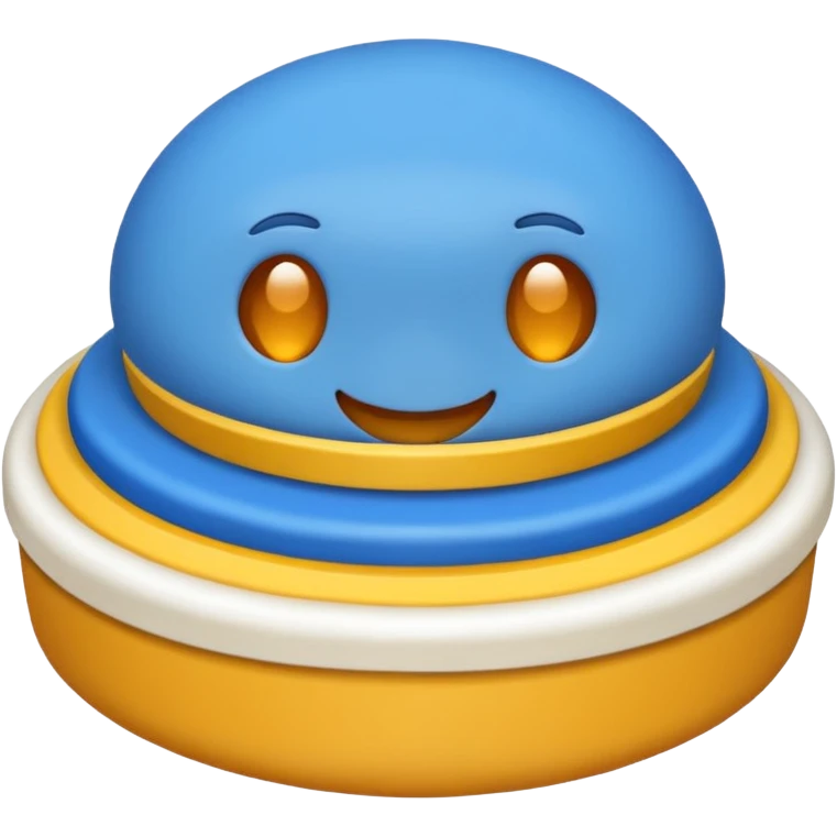 Un emoji de un circo azul con una palomita en el centro emoji