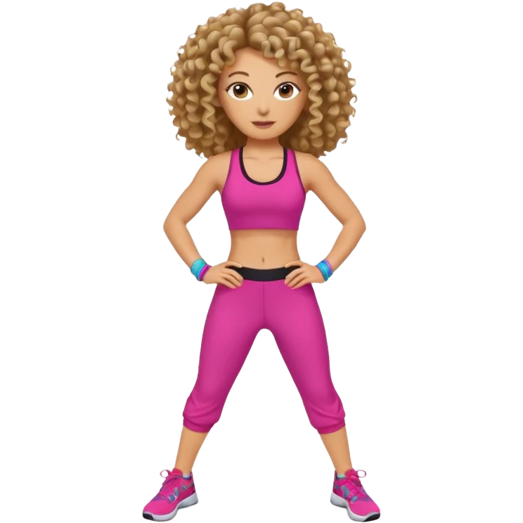 kıvırcık saçlı beyaz zenli zumba hocası emoji