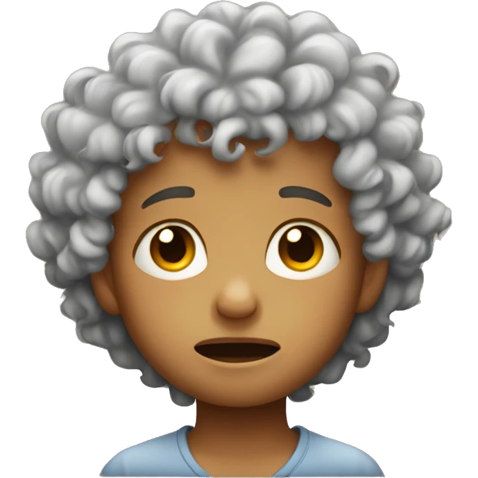 Crying kid with curly hair emoji