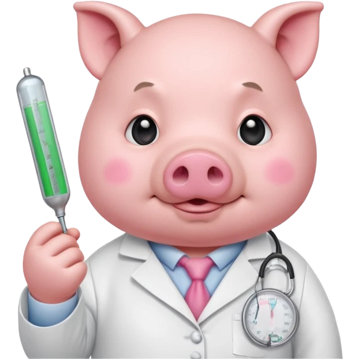 
Chubby pig doctor with thermometer.














 emoji