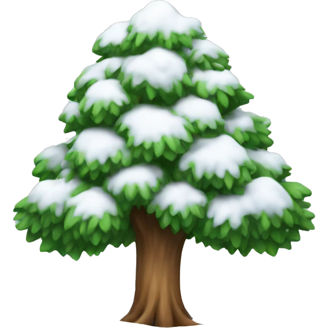 tree with snow emoji