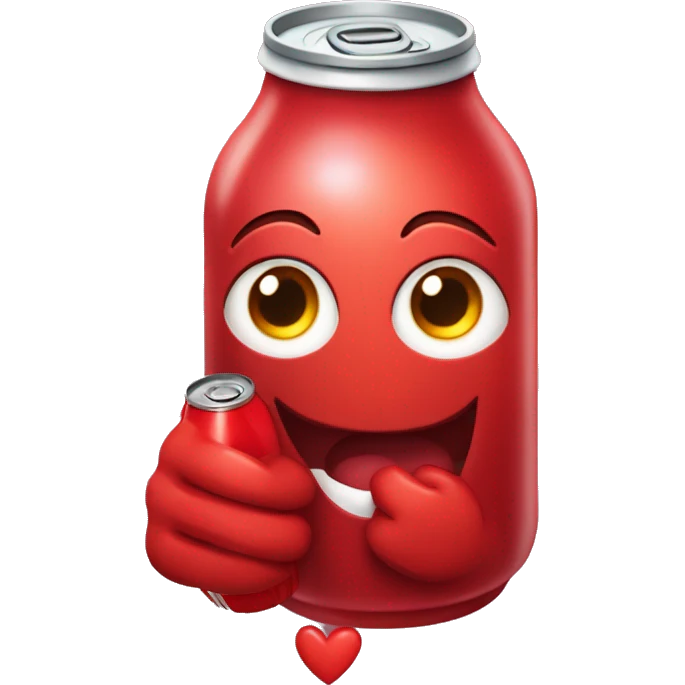 A red heart ❤️ with eyes, a mouth, and hands, looking tipsy and drunk, holding a bottle of drink in one hand, with a playful, wobbly expression emoji
