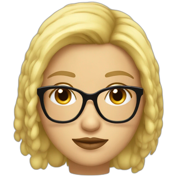 Chica de pelo rubio con gafas y piel clara emoji