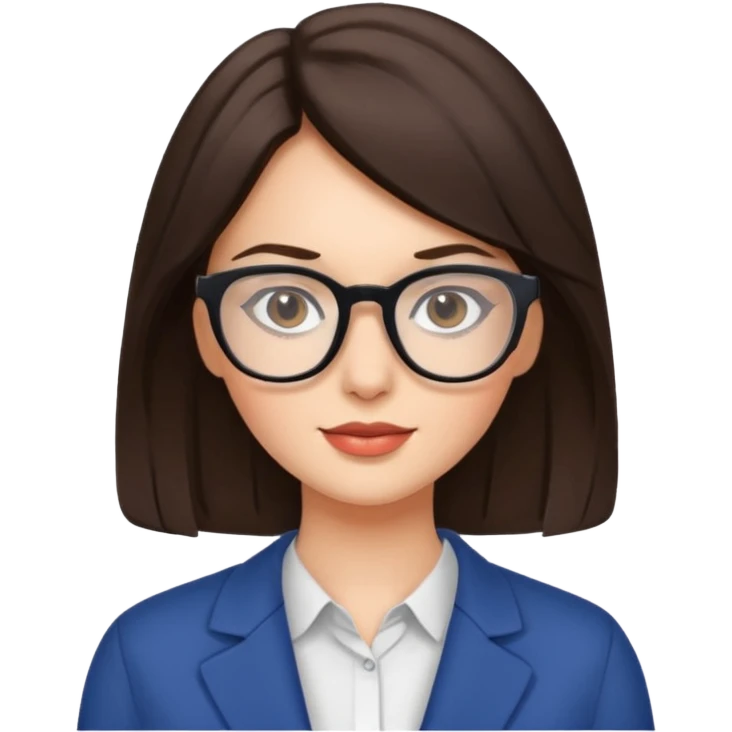Beautiful brunette woman with glasses emoji
