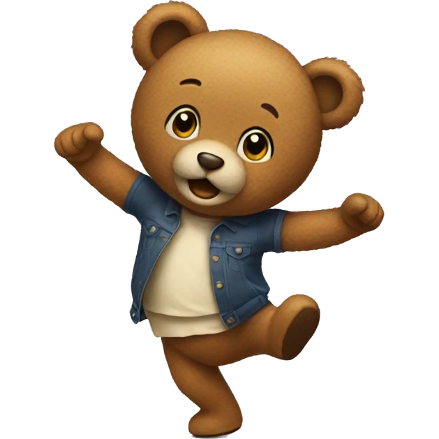 Dancing teddy bear emoji