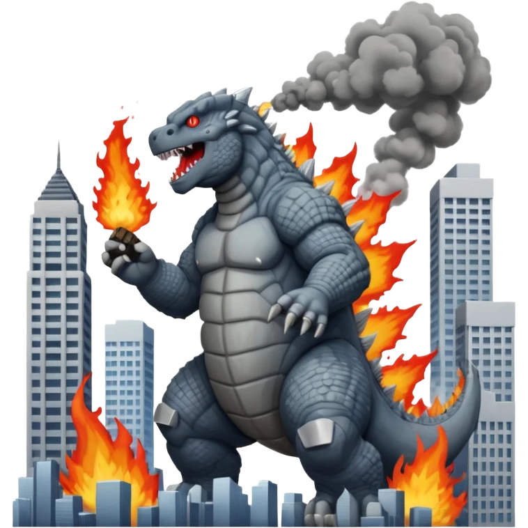 godzilla destroying a city emoji