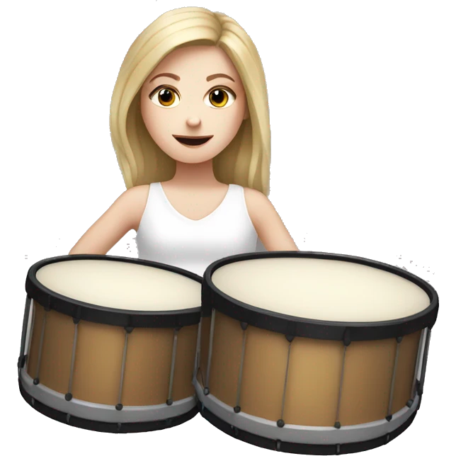 White girl with drum  emoji
