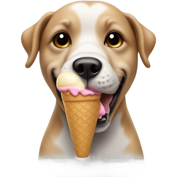 Dog holding an ice cream cone emoji