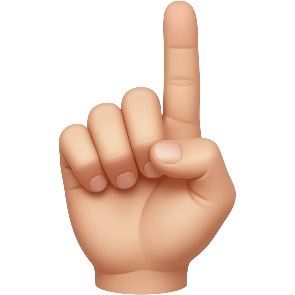 peux tu me créer un emoji d’une main tendue avec le majeur et l’annuaire plus relevé de les autres doigts emoji