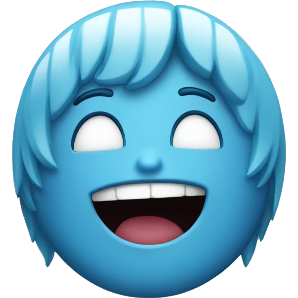 Smiley face with blue hair  emoji