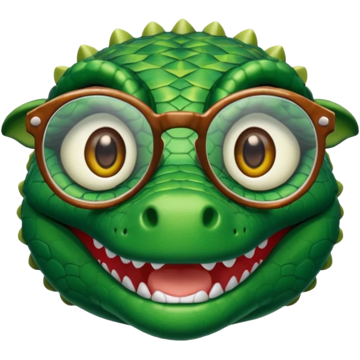 Crocodiles with glasses emoji