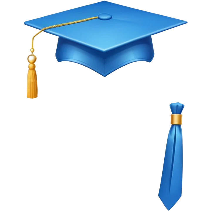 "Create an emoji of a graduation cap in bright blue (#1CBFF0)." emoji