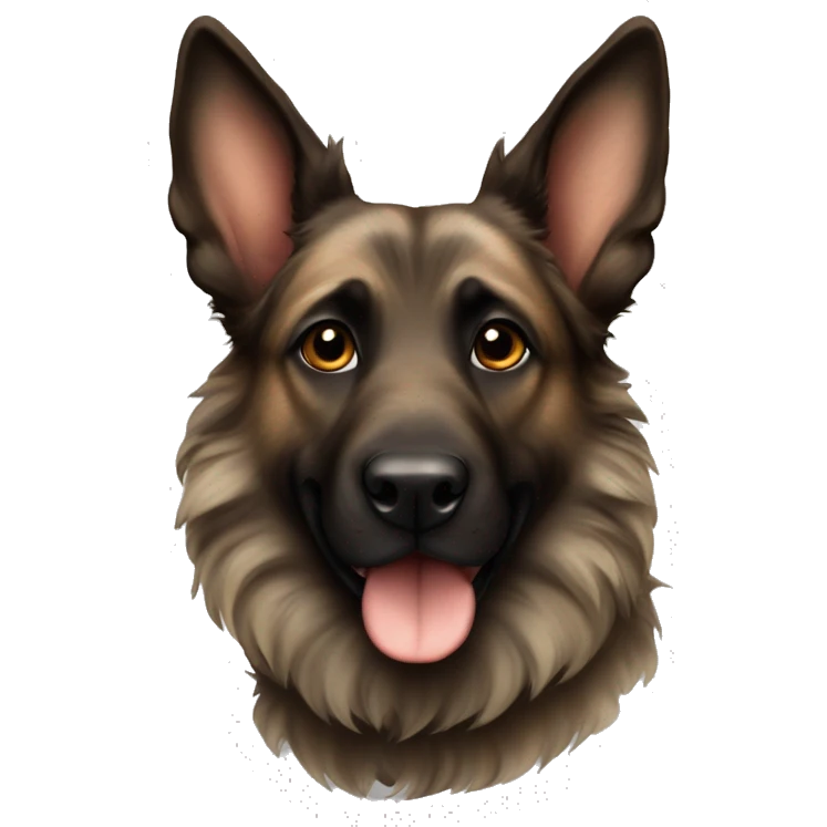 Brindle shepherd with brindle fur pointed ears  emoji