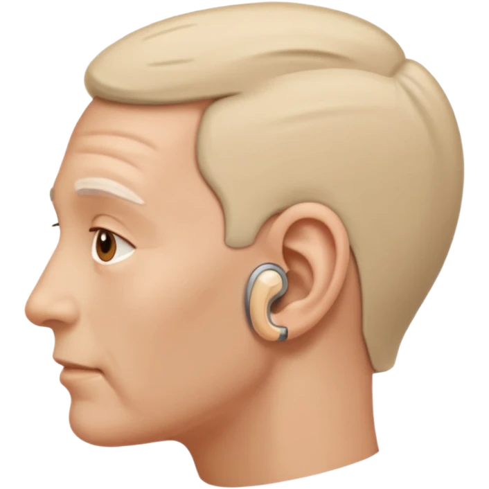 Tapi pakai alat bantu dengar dua duanya warna beinge lengkap emoji