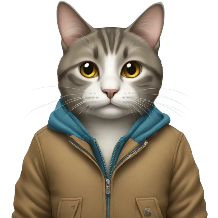 Cat wearing a jacket  emoji