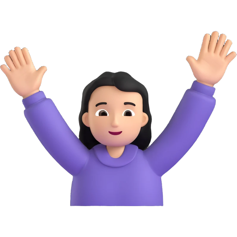 person raising hands in celebration reaching goal emoji