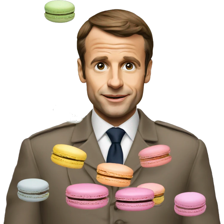 Macron qui mange des macarons  emoji