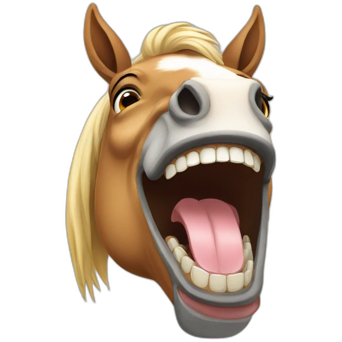 horse with human teeth emoji