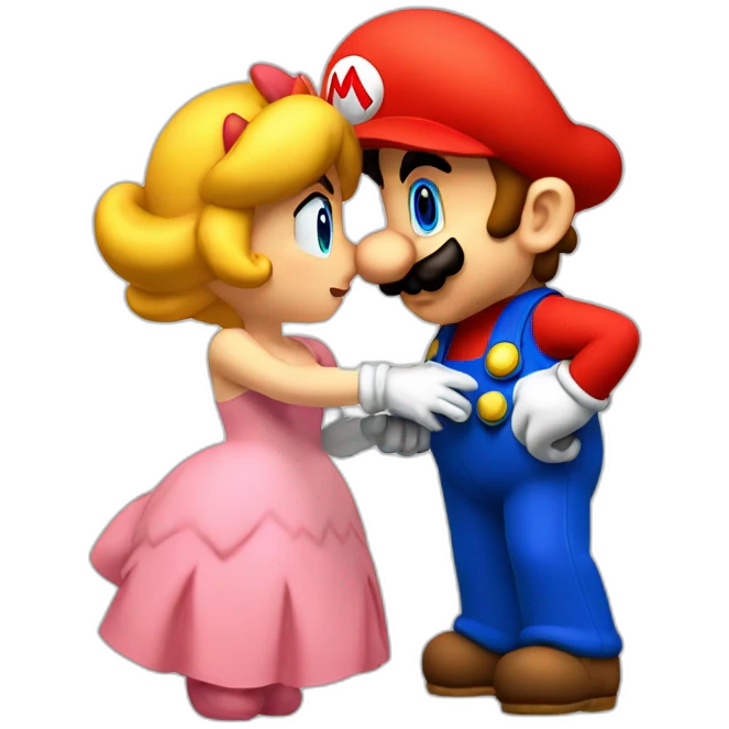 Mario kiss peach emoji