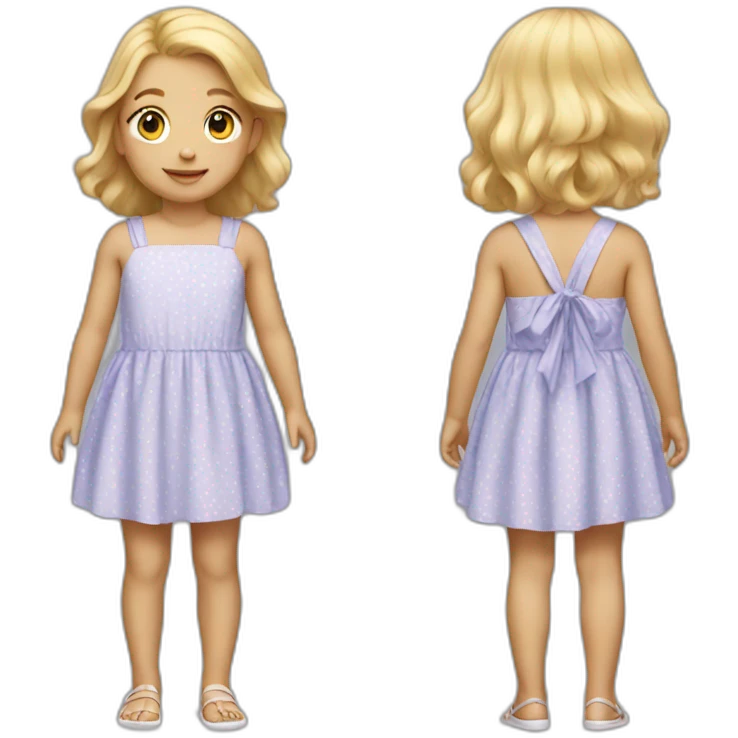 blonde hair young child in sundress emoji