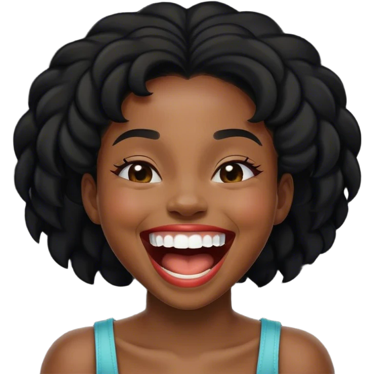 Black girl laughing emoji
