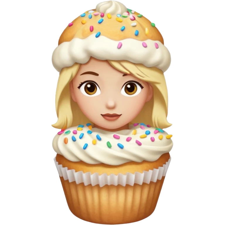girl as cookie vanilla muffin emoji