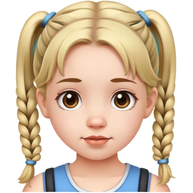 Cute young girl with pigtails emoji
