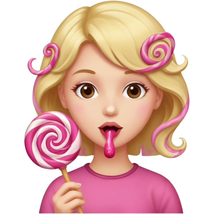 Girls sucks lolipop emoji