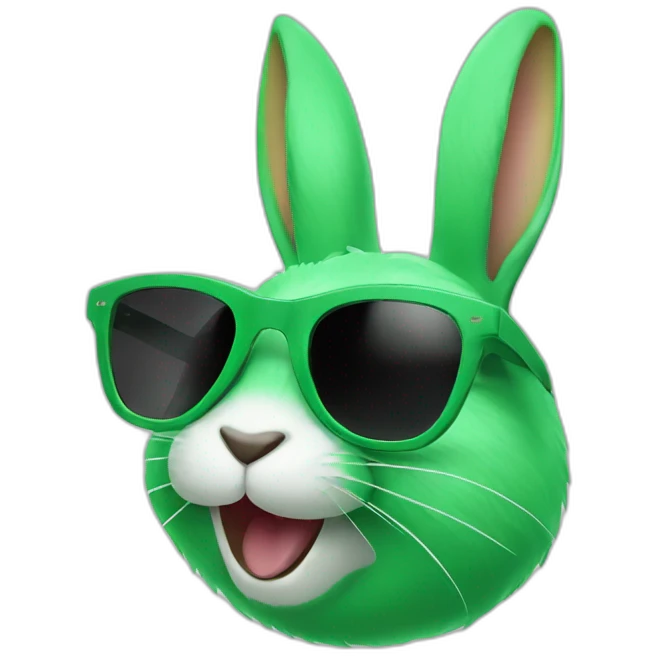 green rabbit winking sunglasses emoji