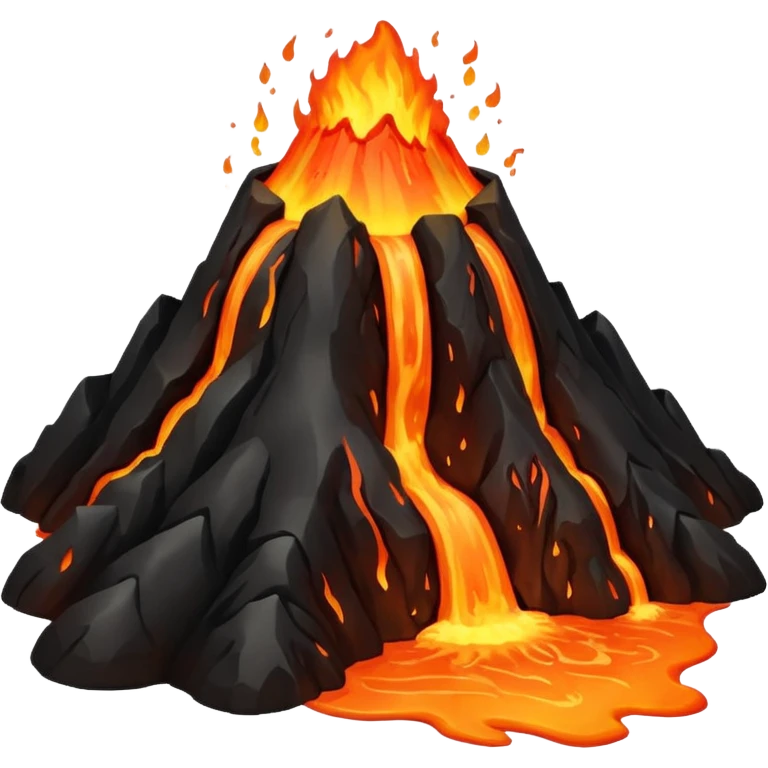 volcano big lava eruption no smoke emoji
