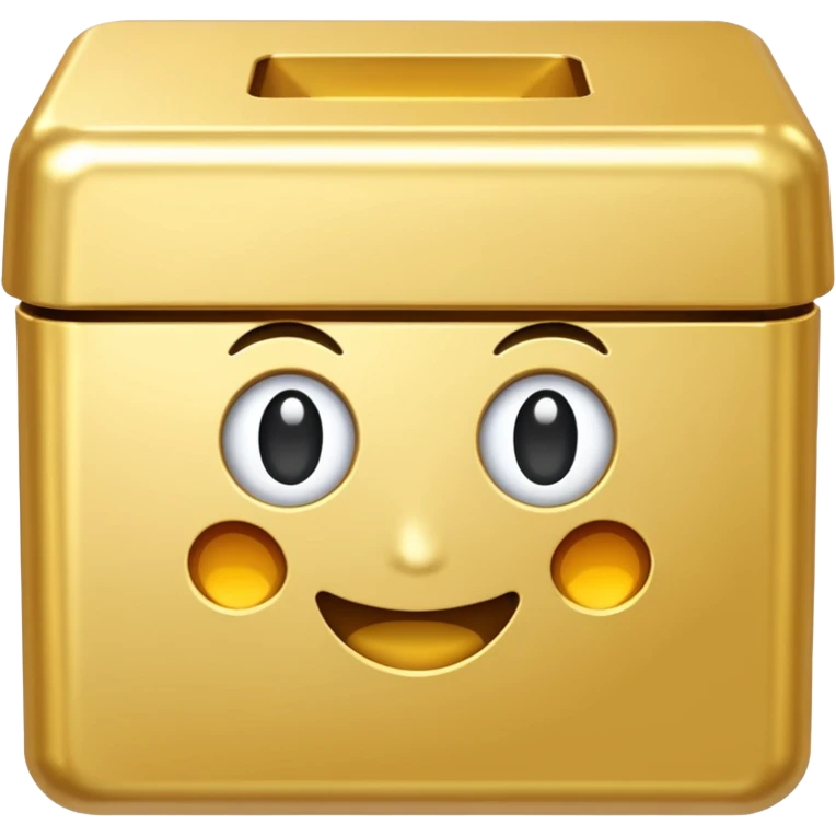 Clean Gold box direct frontal view emoji