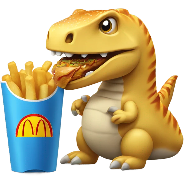 dinasour eating macdonalds emoji