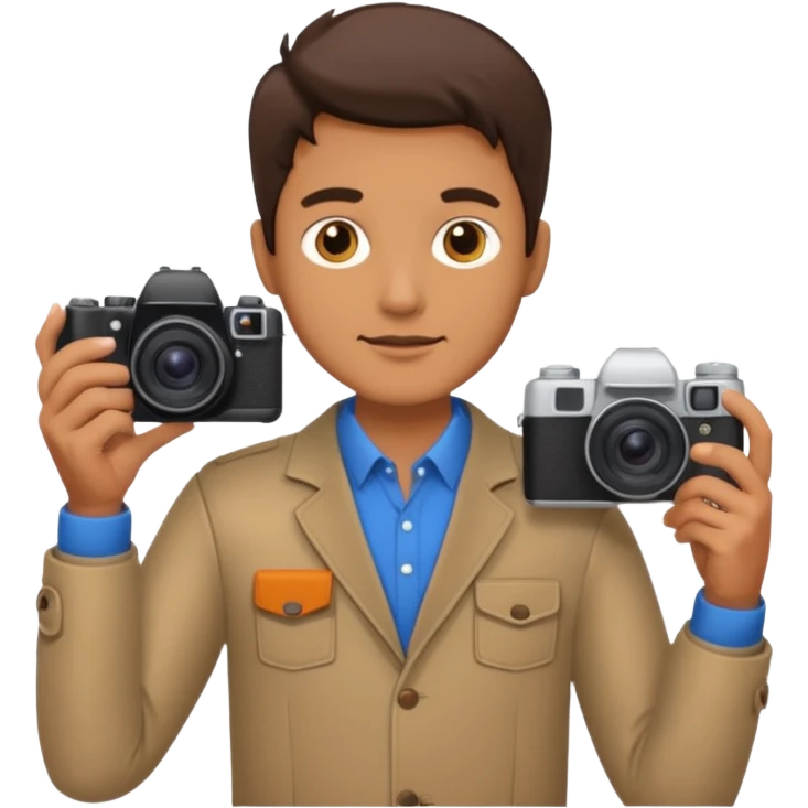 man with Camera, different outfits. emoji