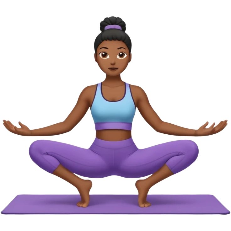 black woman doing pilates emoji