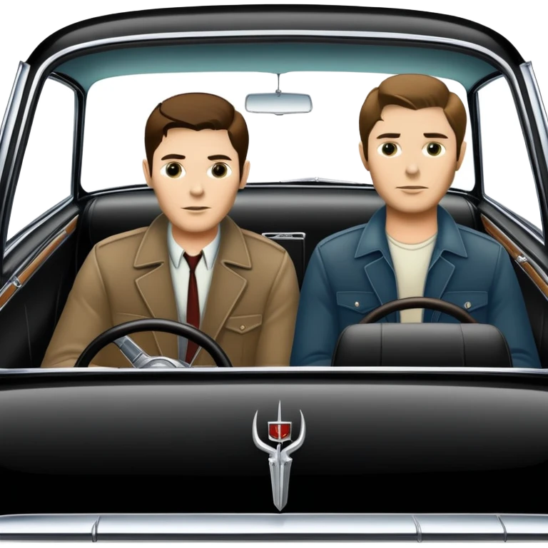 Sam and Dean inside Chevrolet impala from supernatural emoji
