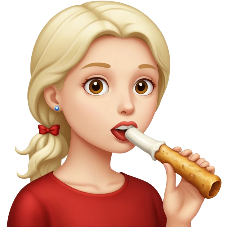 woman sucking on bone emoji