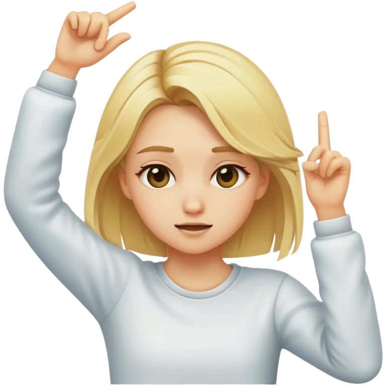 Blonde girl dabbing emoji