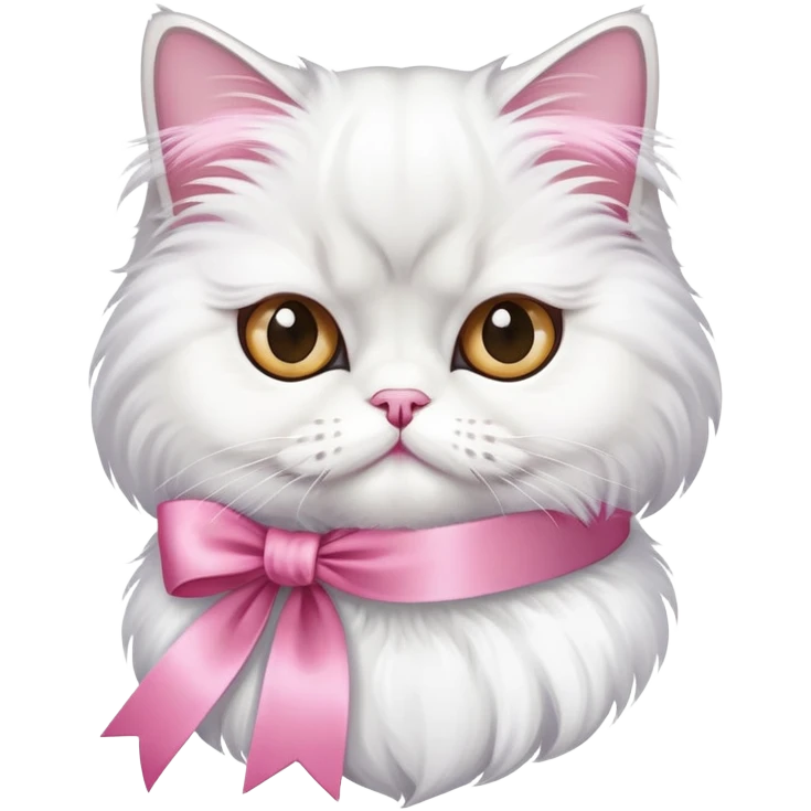 A Persian Cat Neck Wearing a pink silk ribbon emoji