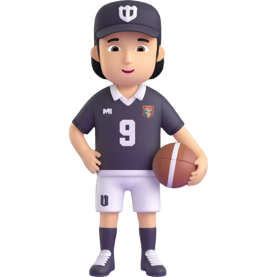 football fan wearing a team jersey and hat emoji
