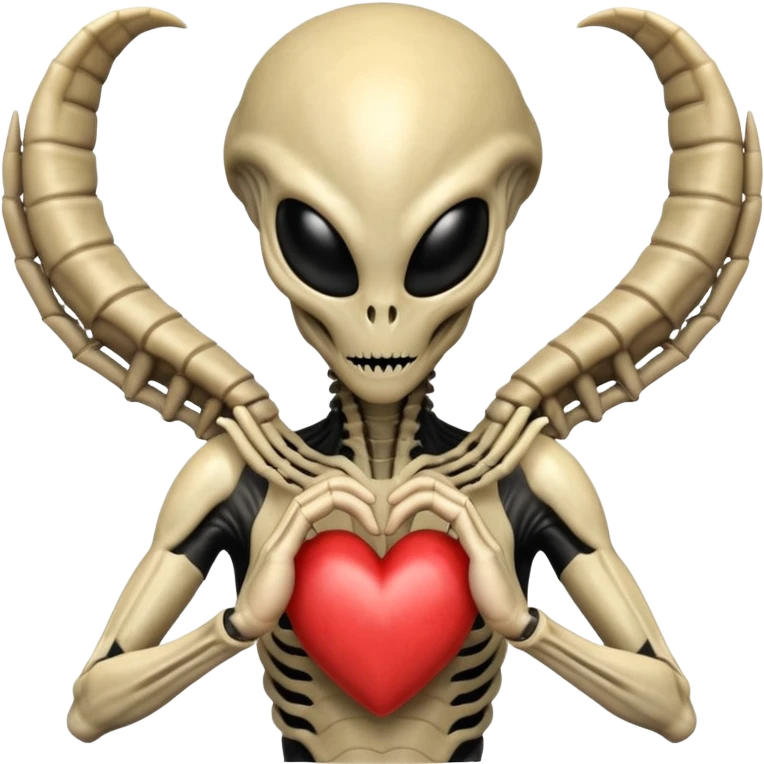 xenomorph making heart sign emoji
