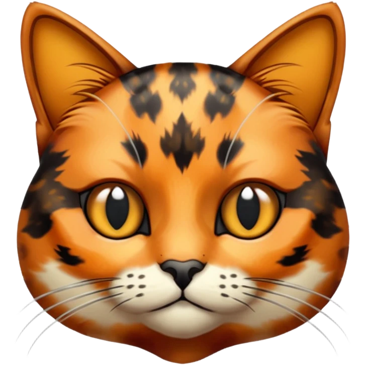Realistic, tortoiseshell colored cat emoji