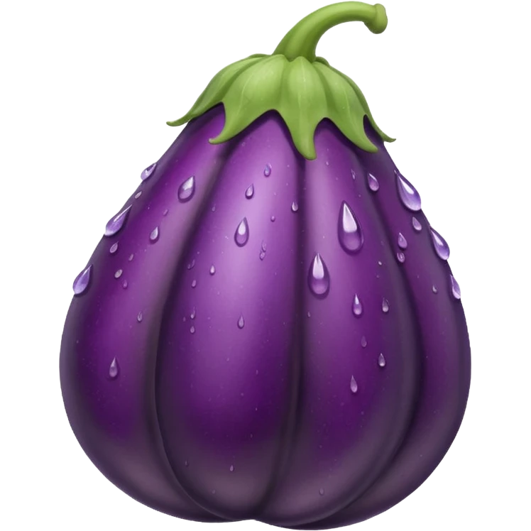 Combine an egg plant with the water drops emoji emoji